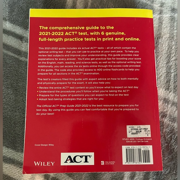 NEW The Official ACT Prep Guide Book 2021-2022 Wiley - Picture 2 of 4